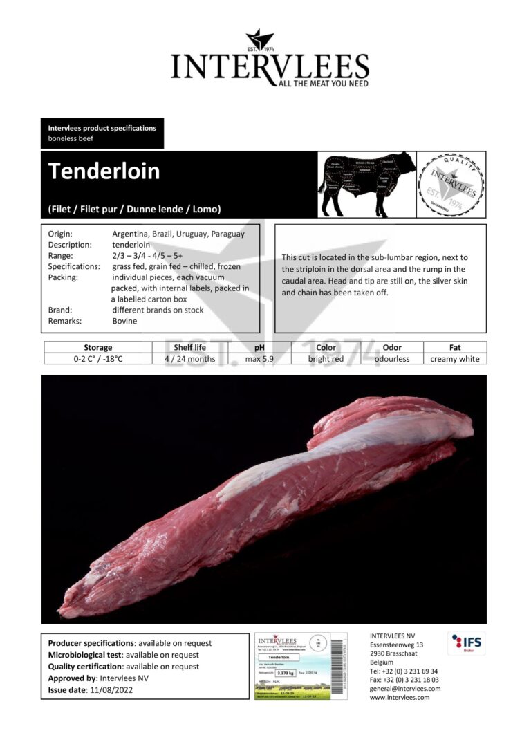 Tenderloin specifications